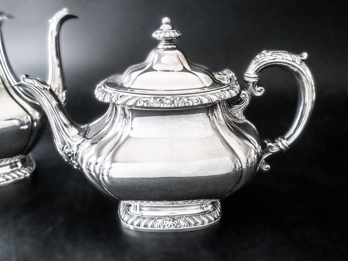 Vintage Silverplate Tea Set Coffee Service Gorham Shell And