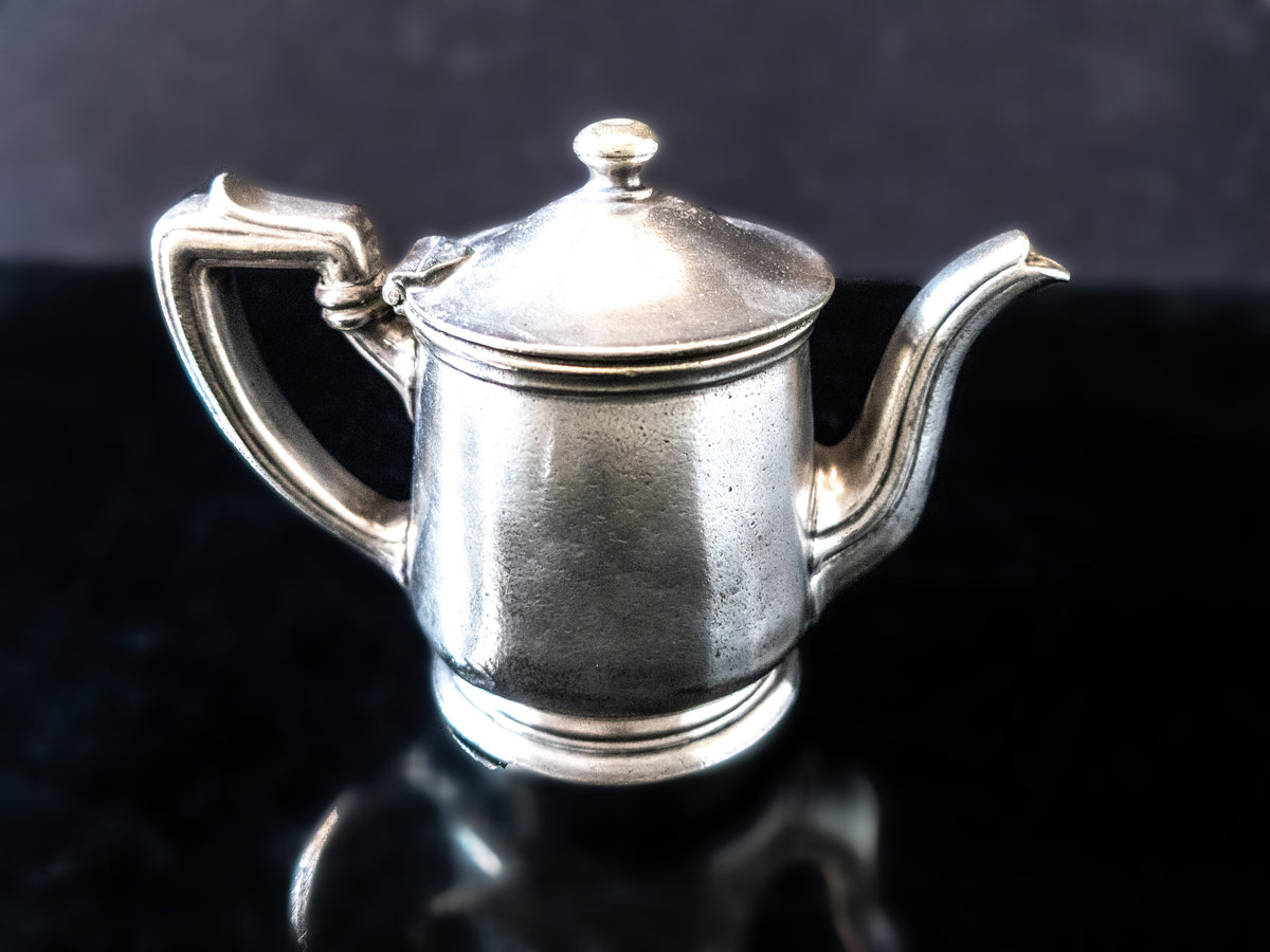 Rare Silver Soldered Teapot Schaber Cafeteria Los Angeles 1928 Opening