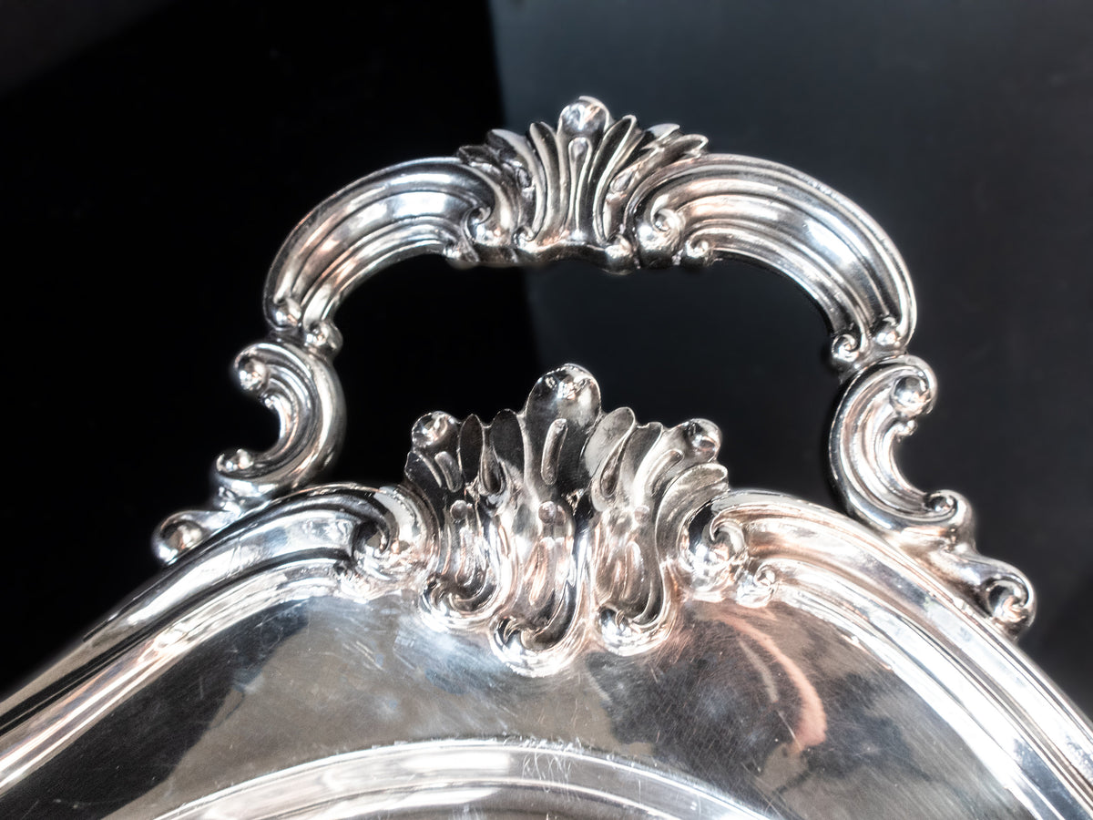 Large Silver Plate Serving Tray Oval Reed And Barton Victorian
