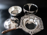 Large Silver Plate Covered Chafing Dish Stand Gorham Hispana Dining And Serving