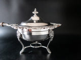 Large Silver Plate Covered Chafing Dish Stand Gorham Hispana Dining And Serving