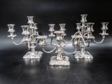 Antique Silver Plate Candelabra Candle Holders Set Of 3 Candelabras