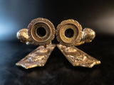 Pair Bronze Cherub Wall Sconces Candle Holders Sconces