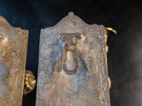 Pair Bronze Cherub Wall Sconces Candle Holders Sconces