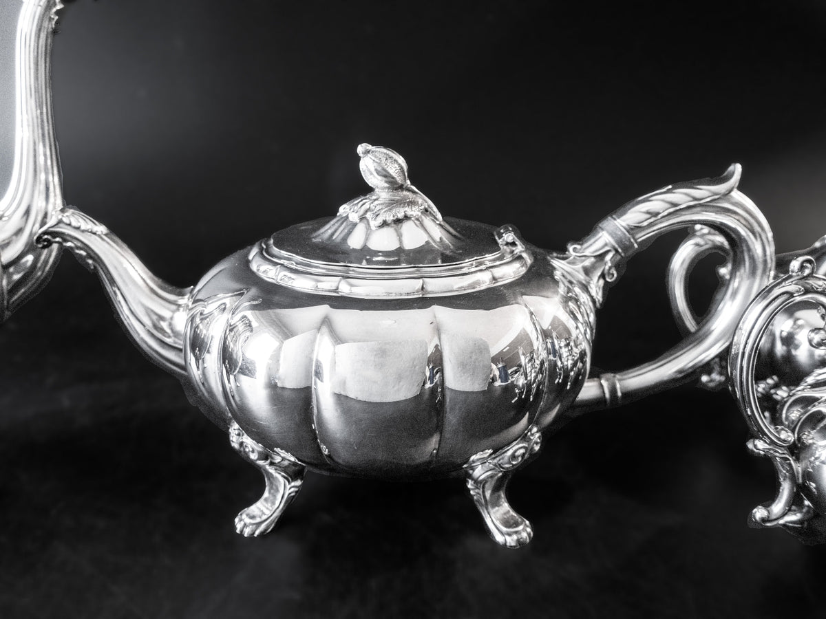 Vintage Silver Plate Tea Coffee Set Melon Heirloom – InventifDesigns
