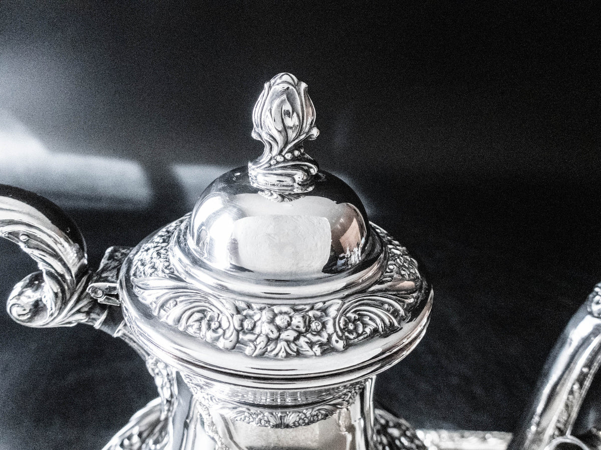 Vintage Silverplate Tea Set Coffee Service 5 Pc Heritage