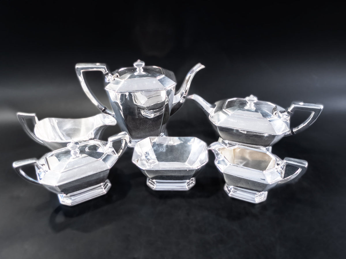 【Wilcox】アールデコ ティーケトル スタンド / バナー Art Deco Art Deco Silver Plate Tea Set Coffee Service Wilcox IS