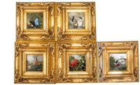 Gilded Framed Oil Painting Hummingbird Passionflowers Antique Style Painting