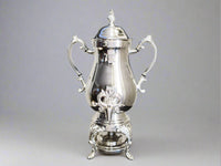 Vintage Silver Plate Coffee Urn Samovar With Burner 25 Cup Capacity Tea and Coffee Sets