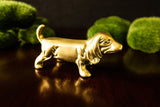 Brass Basset Hound Dog Figurine Paperweight 4” Long