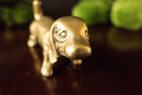 Brass Basset Hound Dog Figurine Paperweight 4” Long