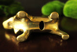 Brass Basset Hound Dog Figurine Paperweight 4” Long