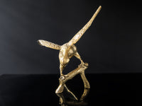 Vintage Brass Eagle On Branch Sculpture Statue Large 20"