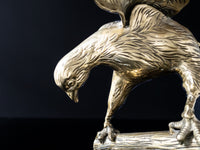 Vintage Brass Eagle On Branch Sculpture Statue Large 20"