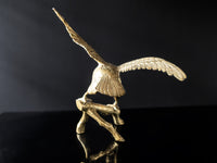 Vintage Brass Eagle On Branch Sculpture Statue Large 20"