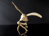 Vintage Brass Eagle On Branch Sculpture Statue Large 20"