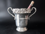 Vintage Silver Plate Ice Bucket Champagne Chiller Grapes Rim