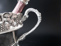 Vintage Silver Plate Ice Bucket Champagne Chiller Grapes Rim