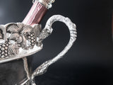 Vintage Silver Plate Ice Bucket Champagne Chiller Grapes Rim