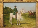 Ornate Gold Framed Oil Painting Horse And Jockey Antique Style Hand Painted Paintings And Art