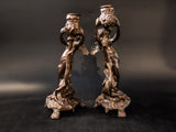 Pair Bronze Cherubs Candle Holders Candlesticks Putti