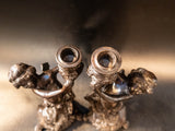 Pair Bronze Cherubs Candle Holders Candlesticks Putti