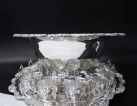 Silver Plate Punch Bowl Set Tray 12 Cups Ladle Grand Duchess Towle Punch Bowl Sets