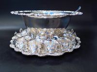 Silver Plate Punch Bowl Set Tray 12 Cups Ladle Grand Duchess Towle Punch Bowl Sets