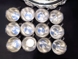 Silver Plate Punch Bowl Set Tray 12 Cups Ladle Grand Duchess Towle