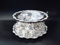 Silver Plate Punch Bowl Set Tray 12 Cups Ladle Grand Duchess Towle