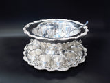 Silver Plate Punch Bowl Set Tray 12 Cups Ladle Grand Duchess Towle