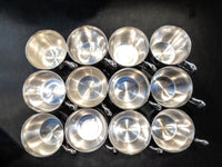 XL Silver Plate Punch Bowl Set Beverage Chiller With 12 Cups Silver And Silverplate