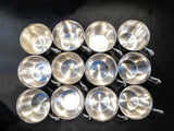 XL Silver Plate Punch Bowl Set Beverage Chiller With 12 Cups Silver And Silverplate