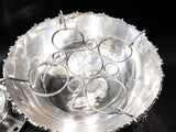 XL Silver Plate Punch Bowl Set Beverage Chiller With 12 Cups