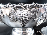 XL Silver Plate Punch Bowl Set Beverage Chiller With 12 Cups Silver And Silverplate