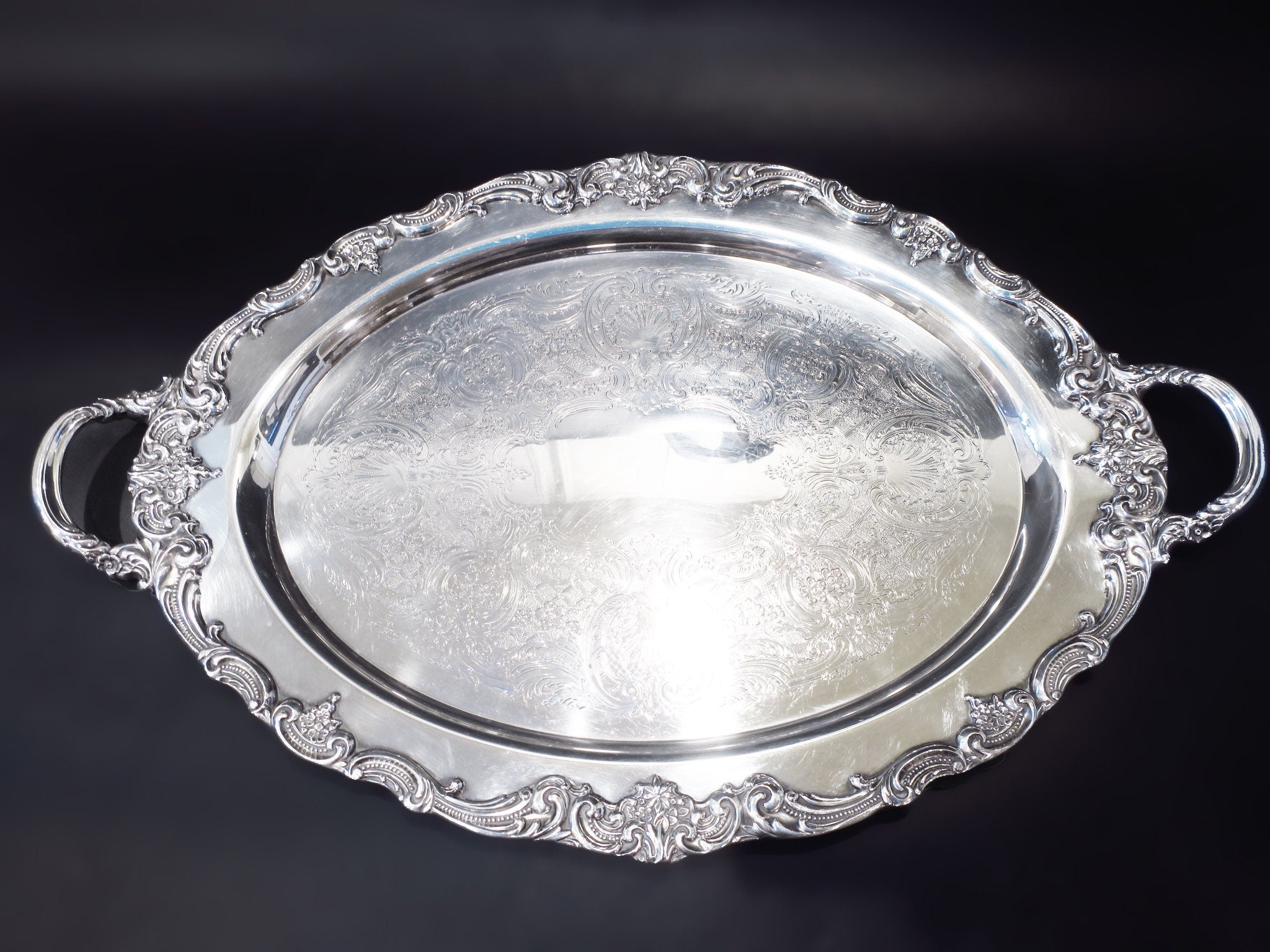 Antique silver plated trays deals
