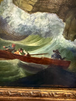 Gold Framed Oil Painting The Shipwreck Antique Style Hand Painted