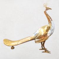 Vintage Brass Peacock Sculpture Statue Large 26"