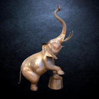Large Brass Elephant Statue Doorstop 15" X 19"