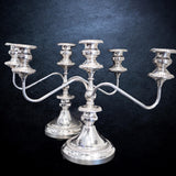 Vintage Silver Plate Pair Candelabra Convertible Candle Holders