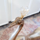 Vintage Brass Peacock Sculpture Statue Large 26"
