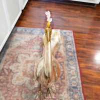 Vintage Brass Peacock Sculpture Statue Large 26"