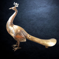 Vintage Brass Peacock Sculpture Statue Large 26"