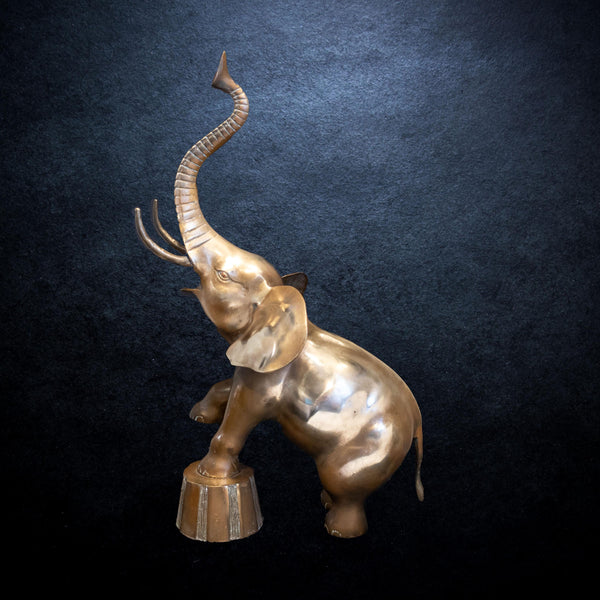 Large Brass Elephant Statue Doorstop 15" X 19"