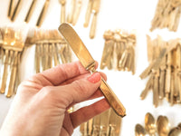 Vintage Bronze Brass Gold 149 Piece Flatware Set Service for 12