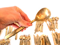 Vintage Bronze Brass Gold 149 Piece Flatware Set Service for 12