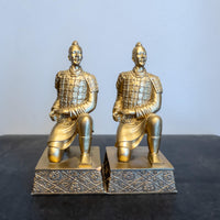 Gold Chinese Warrior Bookends