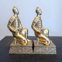 Gold Chinese Warrior Bookends