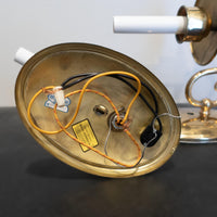 Vintage Pair Brass Candlestick Sconce Lights Both Work