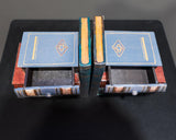 Vintage Antique Style Book Stack Book Ends With Hidden Storage